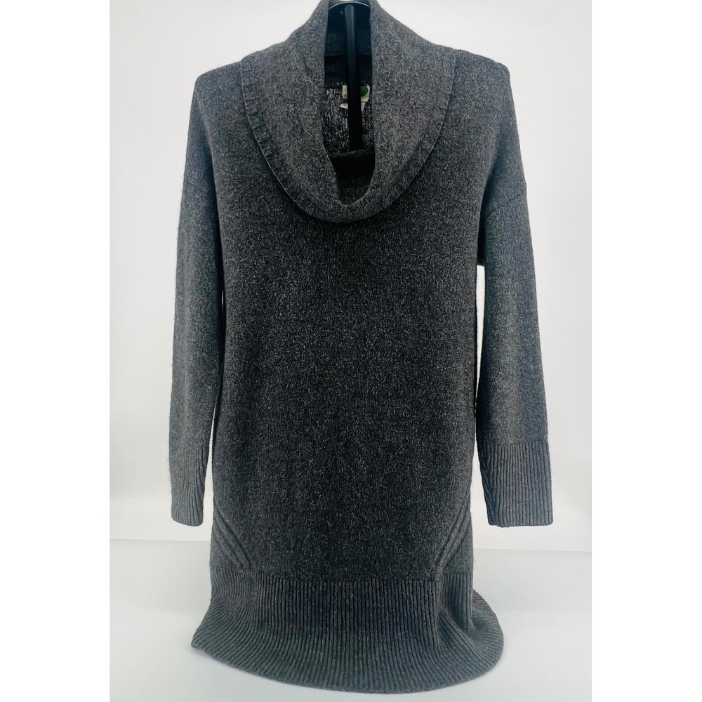 By Anthropologie Sonoran Cowl Neck Sweater Dress Large Charcoal Gray Wool Alpaca